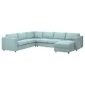 IKEA VIMLE ВІМЛЕ, кут диван-ліжко, 5-місн з кушеткою, Саксемара світло-блакитна 095.371.72 фото thumb №2