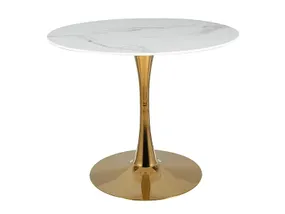 Обеденный Столик SIGNAL ESPERO, белый / золотой, 90x90 фото