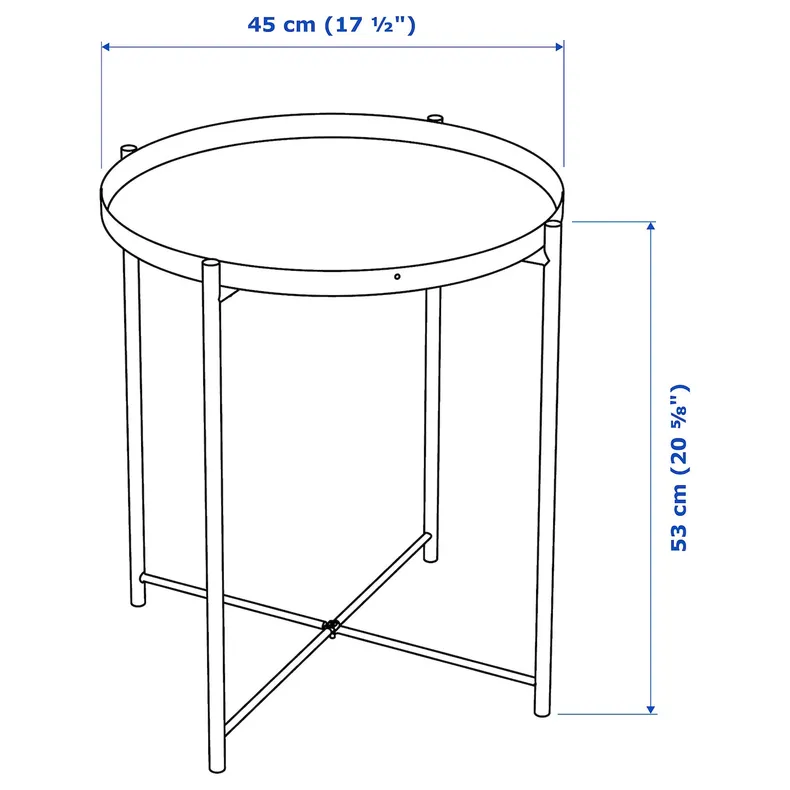 IKEA GLADOM ГЛАДОМ, стіл сервірувальний, білий, 45x53 см 703.378.19 фото №7