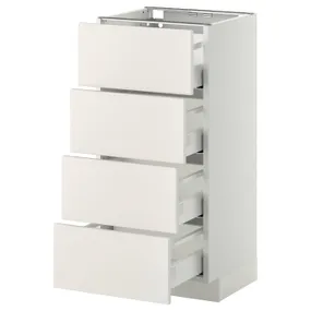 IKEA METOD МЕТОД / MAXIMERA МАКСІМЕРА, підлогов шафа / 4 фронт панелі / 4 шухл, білий / ВЕДДІНГЕ білий, 40x37 см 390.263.01 фото