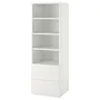 IKEA SMÅSTAD СМОСТАД / PLATSA ПЛАТСА, книжкова шафа, білий білий / з 2 шухлядами, 60x57x181 см 694.832.65 фото