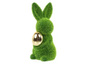 BRW Декоративная фигурка BRW Кролик с золотым яйцом, покрытая искусственной травой 092497 фото