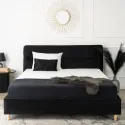 Кровать MEBEL ELITE 160x200 BOND Velour Bed Black фото thumb №3