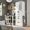 IKEA SMÅSTAD СМОСТАД / PLATSA ПЛАТСА, гардероб, білий білий / з 4 шухлядами, 60x42x181 см 994.263.63 фото thumb №3