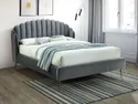 Кровать двуспальная бархатная SIGNAL CALABRIA, Bluvel 14 - серый, 160x200 см фото thumb №1