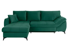 BRW Лівосторонній кутовий диван Asturia розкладний з ящиком для зберігання велюровий зелений, NA-ASTURIA-RECBK.2F-GA_BBF2F1 фото
