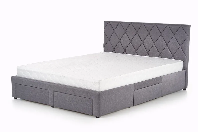 Двуспальная кровать HALMAR С ящиками Betina 160x200 см серый фото №1