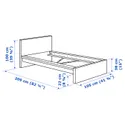 IKEA MALM МАЛЬМ, каркас кровати с матрасом, Шпон дуба, окрашенного в белый цвет, / древесина средней твердости валевог, 90x200 см 195.440.25 фото thumb №14