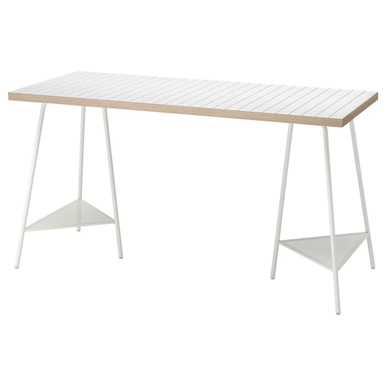 IKEA LAGKAPTEN ЛАГКАПТЕН / TILLSLAG ТИЛЛЬСЛАГ, письменный стол, белый антрацит / белый, 140x60 см 895.084.39 фото №1
