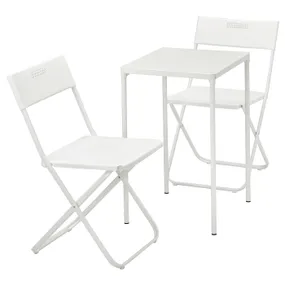 IKEA FEJAN ФЕЯН, стіл+2 складані стільці, вуличний, білий/білий 594.349.49 фото