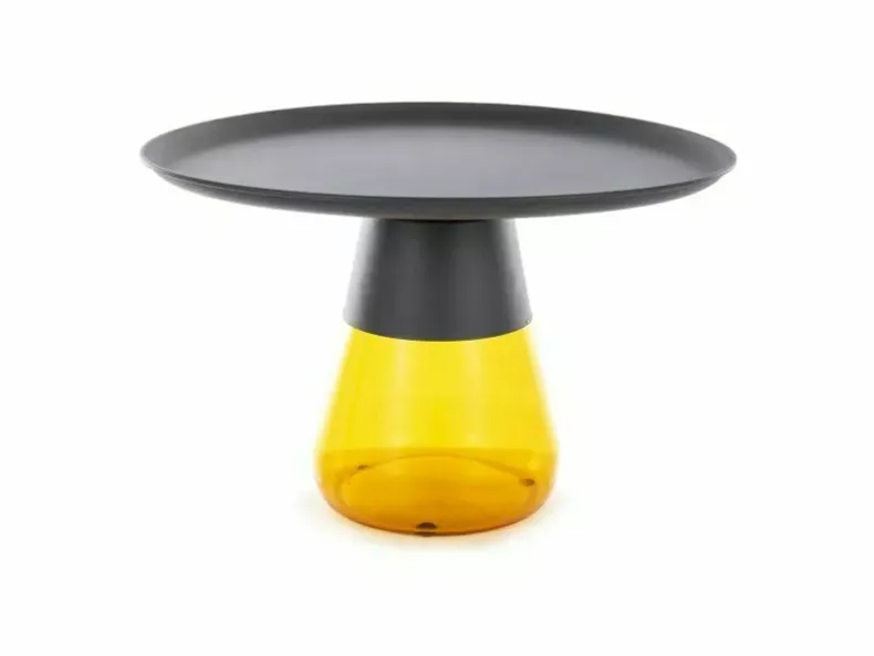 Журнальный столик круглый SIGNAL TIFFANY B, 70 см, матовый черный / оранжевый фото №1