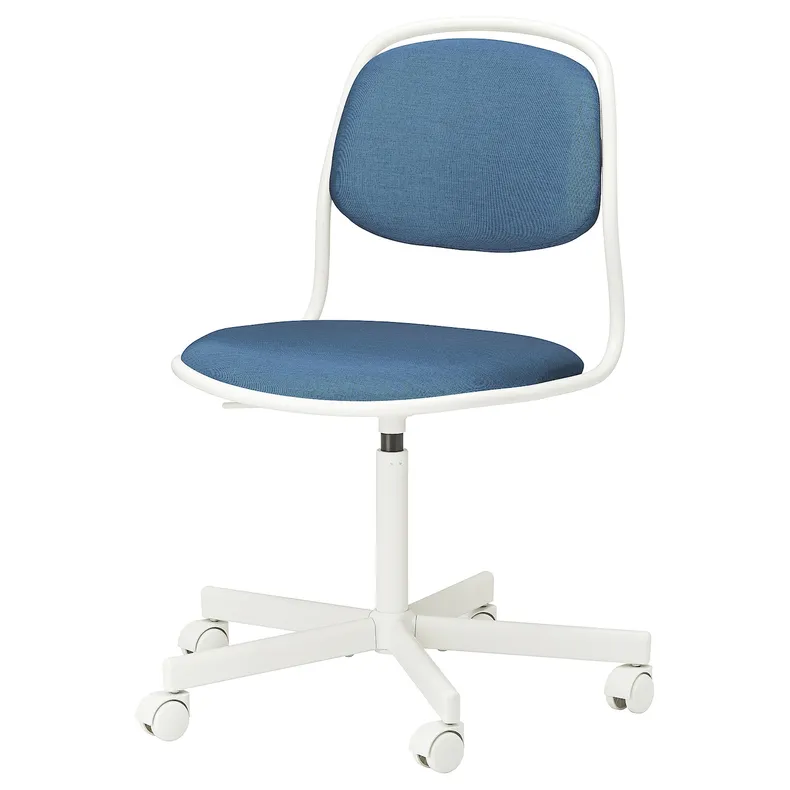 IKEA ÖRFJÄLL ОРФЬЄЛЛЬ, обертовий стілець, білий / темно-синій 395.010.96 фото №1
