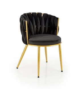 HALMAR K517 стілець чорний / золотий (1шт=2шт) фото