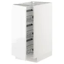 IKEA METOD МЕТОД, напольный шкаф / проволочные корзины, белый / Воксторп глянцевый / белый, 40x60 см 294.559.76 фото thumb №1