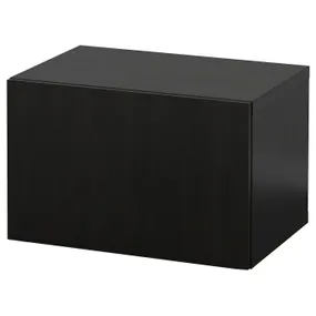 IKEA BESTÅ БЕСТО, комбинация настенных шкафов, черный / коричневый / Лапвикен черный / коричневый, 60x42x38 см 094.320.33 фото