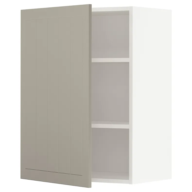 IKEA METOD МЕТОД, навесной шкаф с полками, белый / Стенсунд бежевый, 60x80 см 794.557.90 фото №1