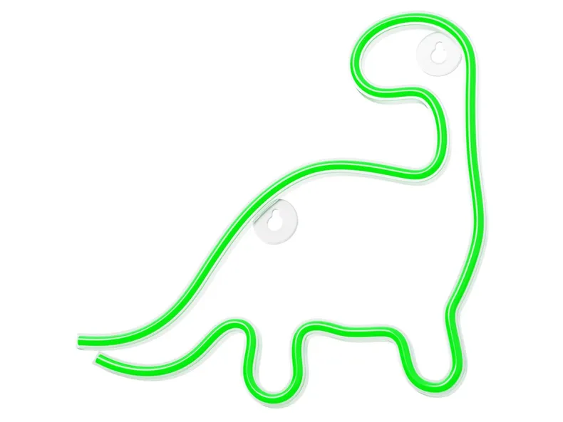 BRW Детский неоновый настенный светильник Динозавр LED зеленый 093789 фото №1