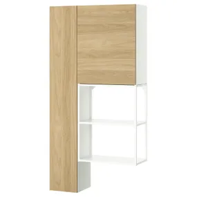 IKEA ENHET ЕНХЕТ, шафа, білий / імітація. дуб, 90x32x180 см 395.480.89 фото