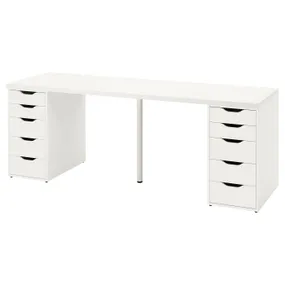 IKEA LAGKAPTEN ЛАГКАПТЕН / ALEX АЛЕКС, письменный стол, белый, 200x60 см 594.176.19 фото