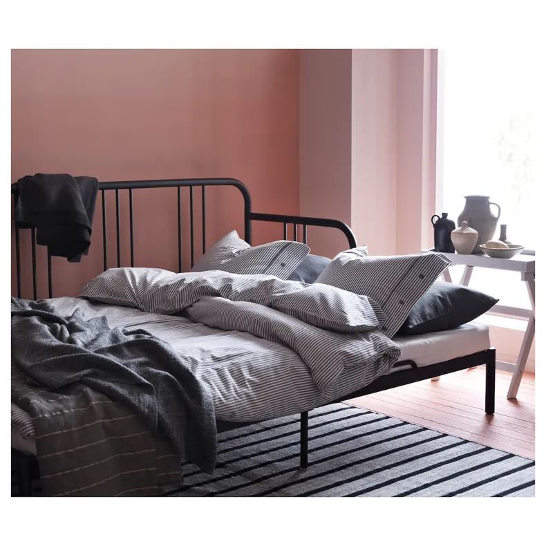 IKEA FYRESDAL ФИРЕСДАЛЬ, каркас кровати-кушетки, черный, 80x200 см 204.243.62 фото №5