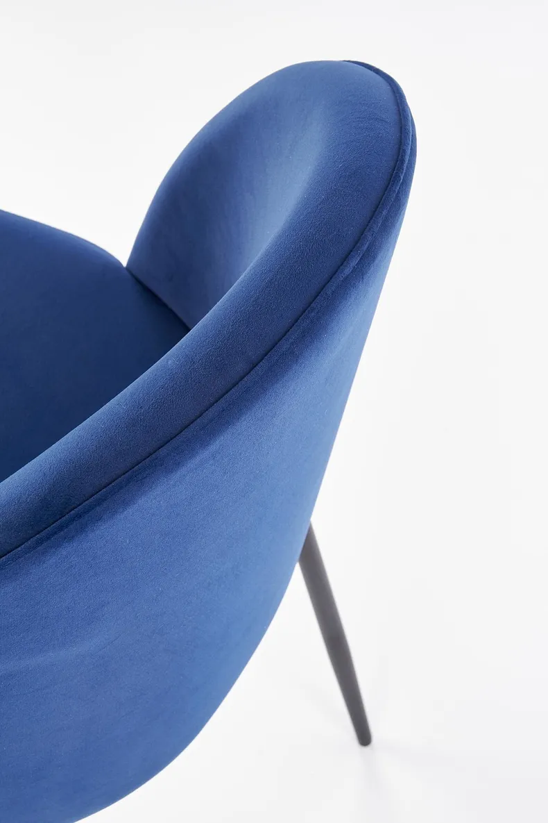 Кухонный стул бархатный HALMAR K314 Velvet, темно-синий фото №4