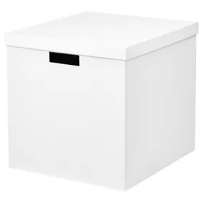 IKEA TJENA ТЙЕНА, коробка для зберігання з кришкою, білий, 32x35x32 см 404.693.02 фото