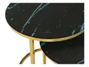 BRW Kamza, Комплект из двух столов, чёрный/золотой BLACK фото thumb №3
