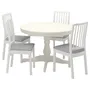 IKEA INGATORP ІНГАТОРП / EKEDALEN ЕКЕДАЛЕН, стіл+4 стільці, білий білий / ОРРСТА світло-сірий, 110 / 155 см 194.827.01 фото