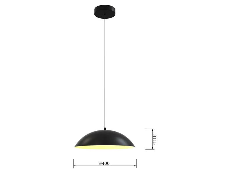 BRW Светодиодный подвесной светильник/19W/2160LM/3000K черный Rosskoff 091075 фото №5
