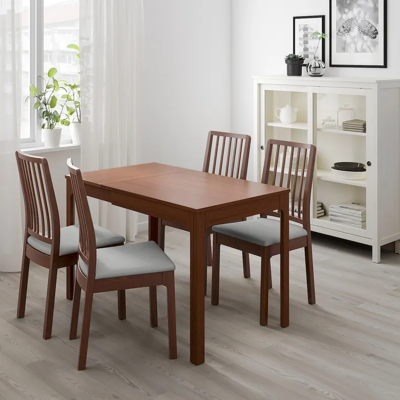 IKEA EKEDALEN ЕКЕДАЛЕН, розкладний стіл, коричневий, 80/120x70 см 803.408.35 фото №3