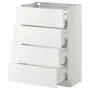 IKEA METOD МЕТОД / MAXIMERA МАКСИМЕРА, напольн шкаф 4 фронт панели / 4 ящика, белый / Рингхульт белый, 60x37 см 390.263.44 фото