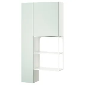IKEA ENHET ЕНХЕТ, шафа, білий/блідо-сіро-зелений, 90x32x180 см 895.479.35 фото