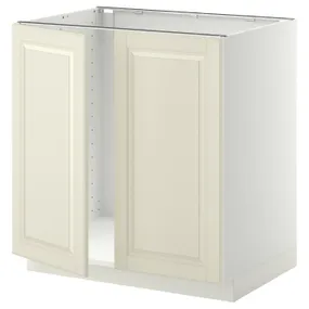 IKEA METOD МЕТОД, напольный шкаф для мойки+2 двери, белый / бодбинские сливки, 80x60 см 294.571.88 фото