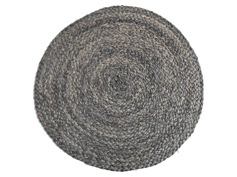 BRW тканий килимок з кукурудзяної соломи сірий 091335 фото №1