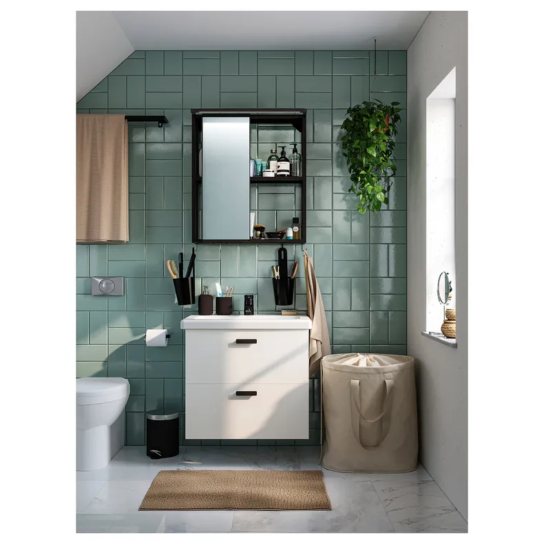 IKEA SILVERGLANS СІЛЬВЕРГЛАНС, LED підсвітка для ванної, антрацит може потемніти, 60 см 205.292.17 фото №11