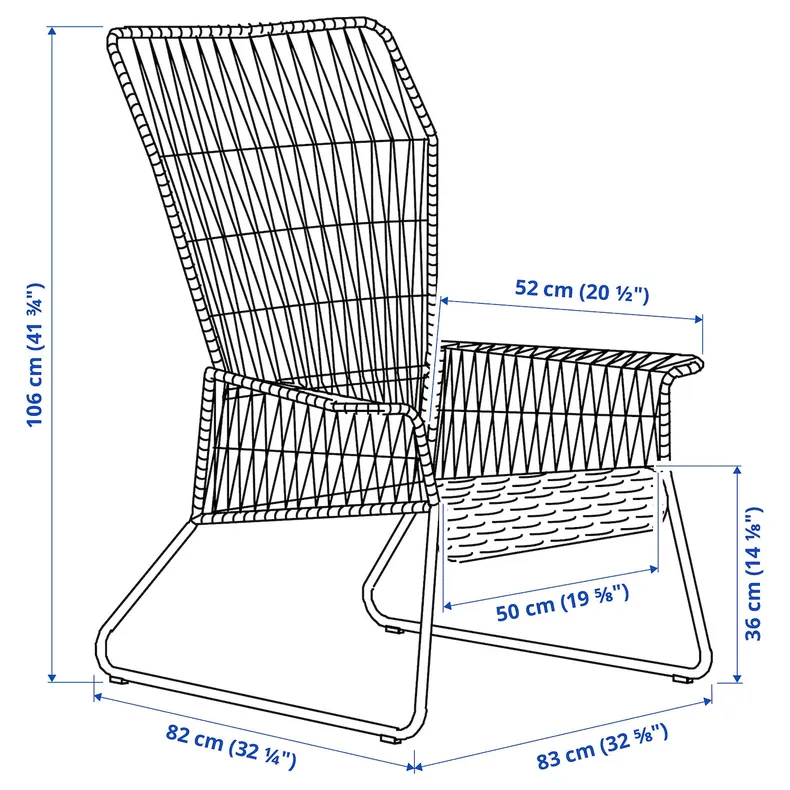 IKEA TALLSKÄR ТАЛЛШЕР, крісло, вуличне, антрацит 605.751.46 фото №6