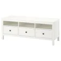 IKEA HEMNES ХЕМНЭС, тумба под ТВ, на ножках, белая морилка, 148x47x57 см 802.970.21 фото thumb №1