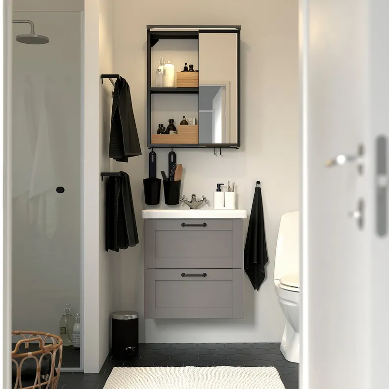 IKEA ENHET ЭНХЕТ, ванная, антрацит / серый каркас, 64x43x65 см 095.471.47 фото №2