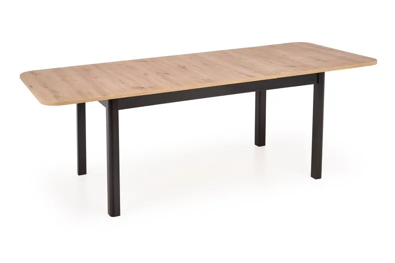 Кухонний стіл розкладний HALMAR FLORIAN 160-228x90 см, стільниця - дуб артисан, ніжки - чорні фото №3