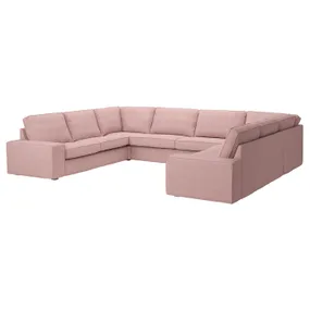 IKEA KIVIK КИВИК, 7-местный п-образный диван, Окрашенный в светло-розовый цвет 495.277.17 фото