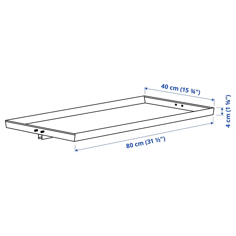 IKEA MITTZON МІТТЗОН, відкрита полиця д/каркаса на коліщ, білий, 80х4 см 005.286.38 фото №5