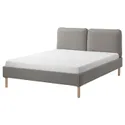 IKEA SAGESUND САГЕСУНД, каркас ліжка з оббивкою, Дісерёд коричневий / Ліндбоден, 140x200 см 594.965.36 фото thumb №1
