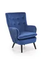 Крісло м'яке HALMAR RAVEL темно-синій/чорний фото