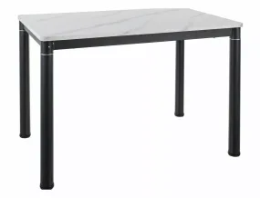 Стол обеденный SIGNAL Damar, 110 см, белый, эффект мрамора фото