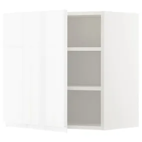 IKEA METOD МЕТОД, шафа навісна із полицями, білий / ВОКСТОРП глянцевий / білий, 60x60 см 294.578.38 фото