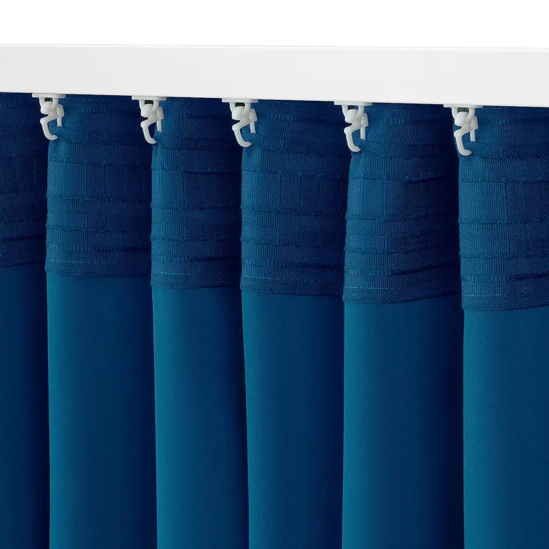 IKEA MAJGULL МАЙГУЛЛЬ, затемнювальні штори, пара, темно-синій, 145x300 см 505.697.49 фото №4