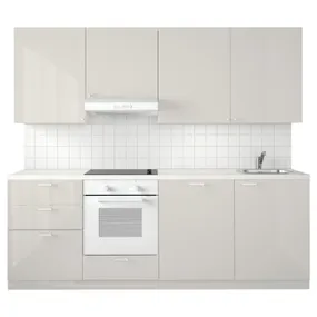 IKEA METOD МЕТОД, кухня, білий Maximera / Ringhult світло-сірий, 240x60x228 см 994.619.74 фото