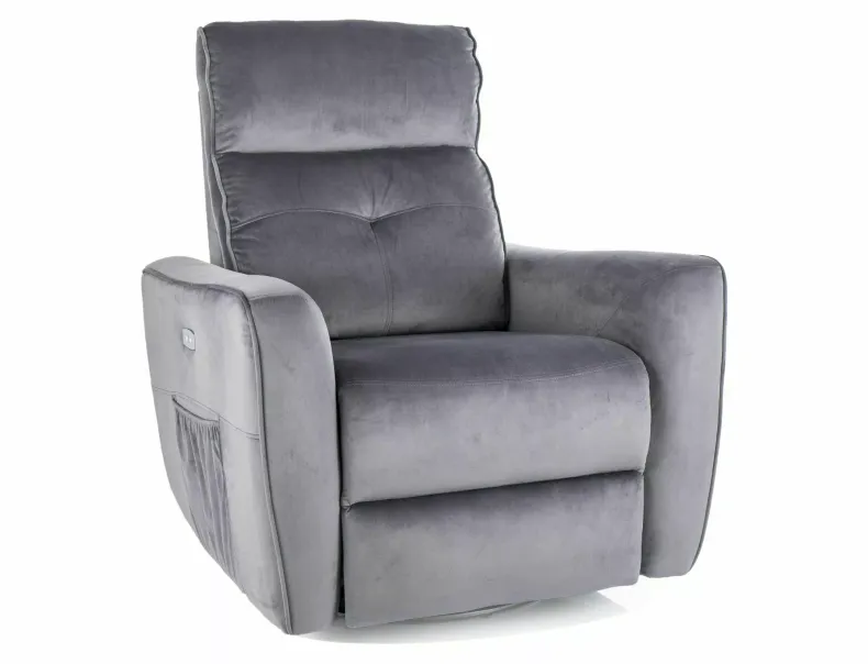 Розкладне крісло оксамитове SIGNAL HELIOS M Velvet, Bluvel 14 - сірий фото №1