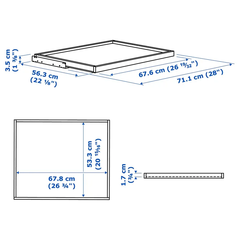 IKEA KOMPLEMENT КОМПЛЕМЕНТ, висувна полиця, бежевий, 75x58 см 005.091.02 фото №2