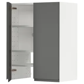 IKEA METOD МЕТОД, навесной шкаф д / вытяжки / полка / дверь, белый / Воксторп темно-серый, 60x80 см 495.045.46 фото